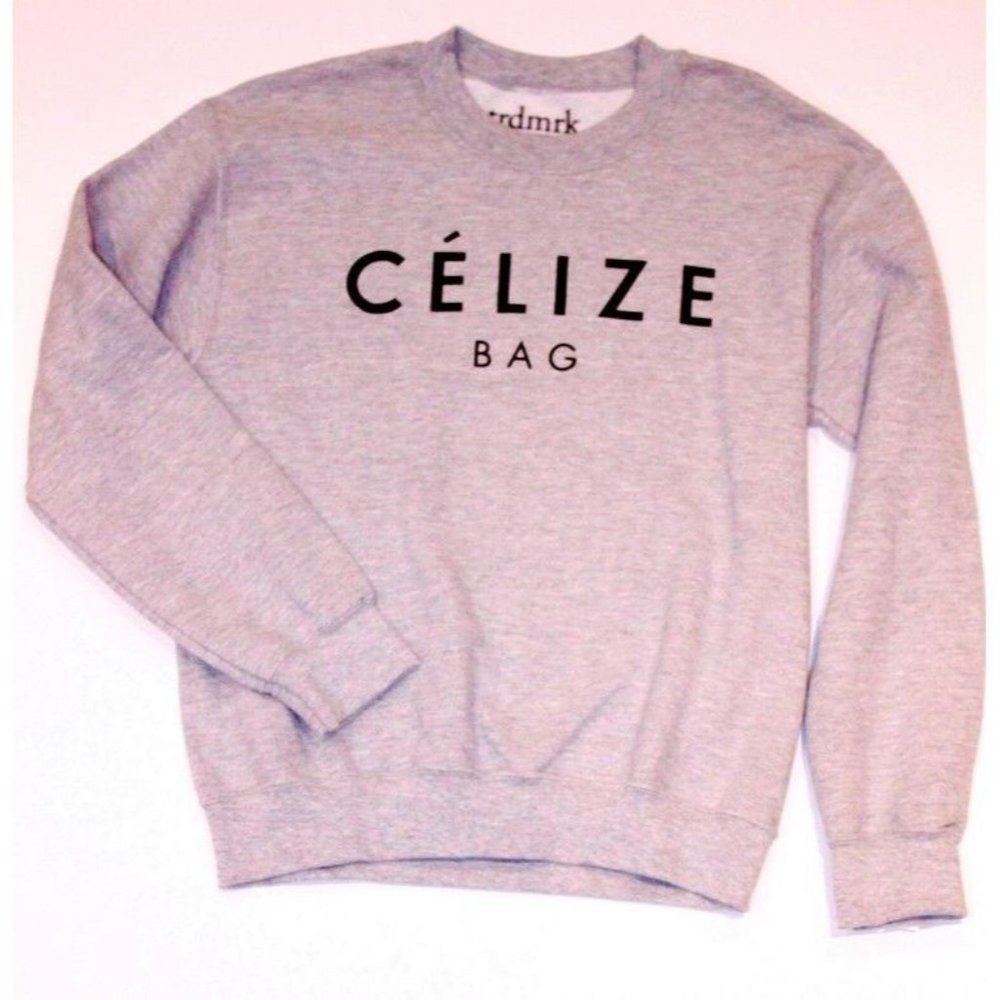 TRDMRK Fleece CELIZE BAG Print Cotton Sweatshirt Grey ( S )